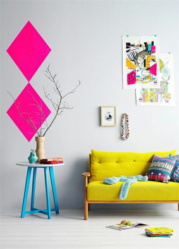 επιλέξτε χρώμα τοίχου σαλόνι δείγμα ροζ ιδέες χρώματος φωτεινά χρώματα