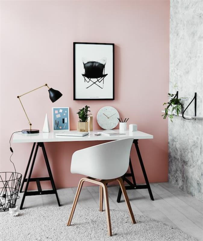 χρώματα τοίχου τάση χρώματα μελέτη σαλόνι τάση χρώμα ανοιχτό ροζ ανοιχτό γκρι συνδυασμός χρωμάτων