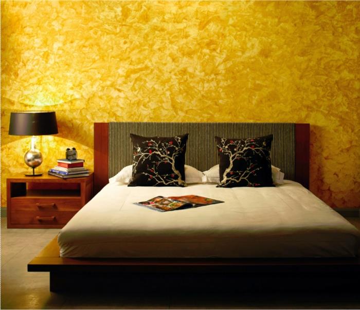 χρώματα τοίχου 2016 τάσεις χρώματα υπνοδωμάτιο χρυσό γυαλιστερό σχέδιο τοίχου διακόσμηση τοίχου χρώμα