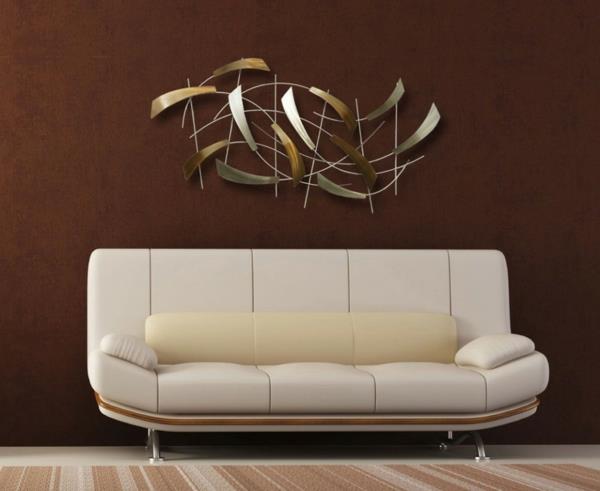χρώματα τοίχου καφέ τόνους διακόσμηση τοίχου καλλιτεχνικός καναπές