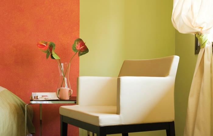 χρώματα τοίχων επίπλωση παραδείγματα ζωντανές ιδέες σαλόνι επίπλωση ιδεών σαλονιού τροπικά-εξωτικά