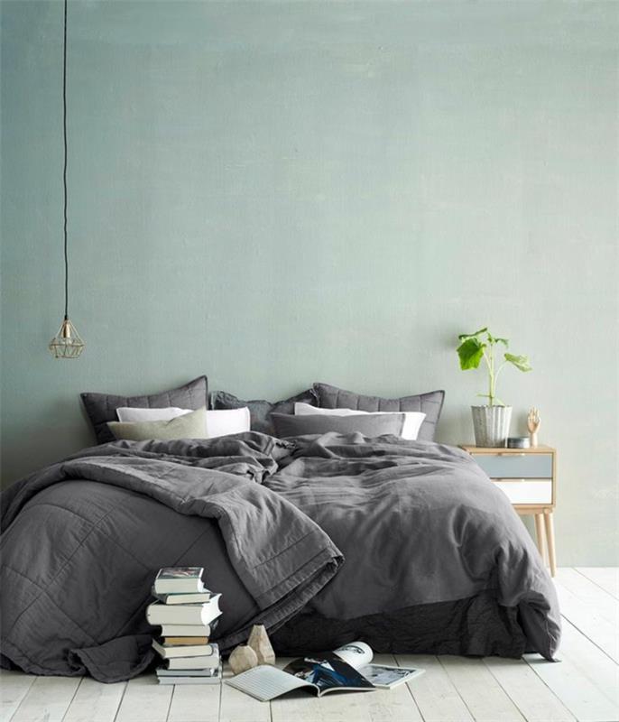 χρώματα τοίχου υπνοδωμάτιο τάση 2016 χρώματα παστέλ χρώμα γαλάζιο μπλε-πράσινο
