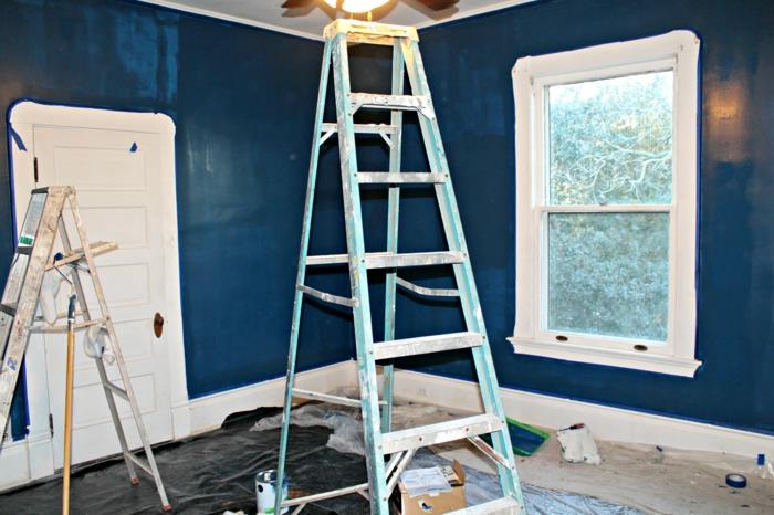 χρώματα τοίχου παραδείγματα παλέτας χρωμάτων τοίχου σκούρο μπλε2