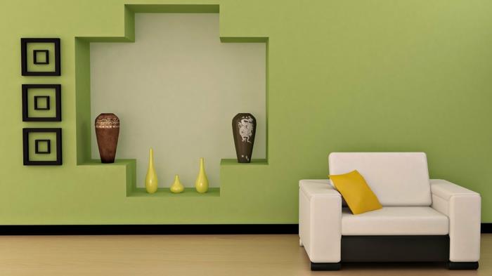 χρώματα τοίχου σαλόνι ιδέες σχεδιασμού πράσινου τοίχου