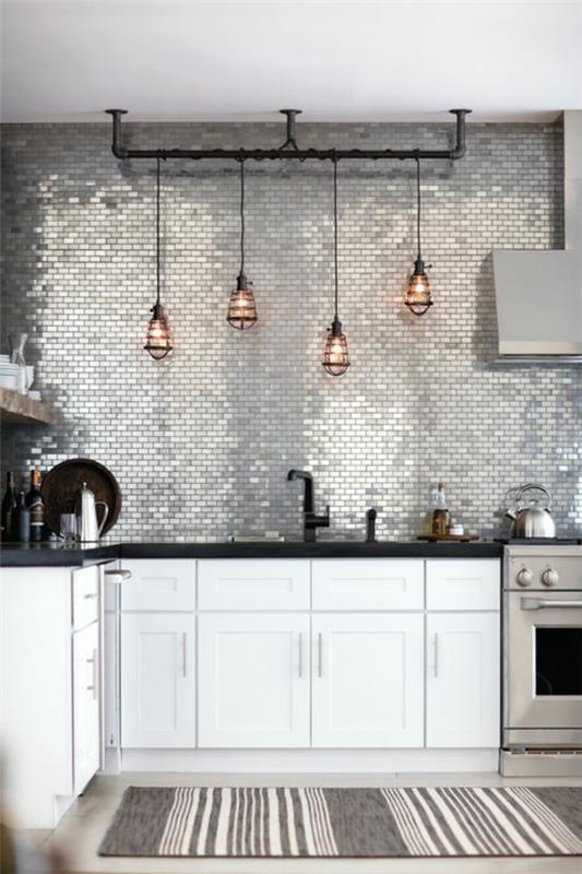 πλακάκια τοίχου κουζίνα πλακάκια καθρέφτης πίσω τοίχος κουζίνα πλακάκια κουζίνας λαμπερό ασήμι