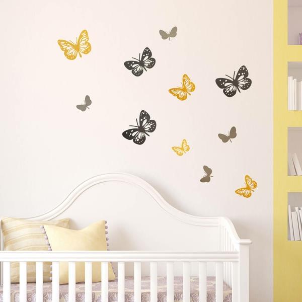 σχεδιασμός τοίχου παιδικό δωμάτιο αυτοκόλλητα τοίχου πεταλούδες