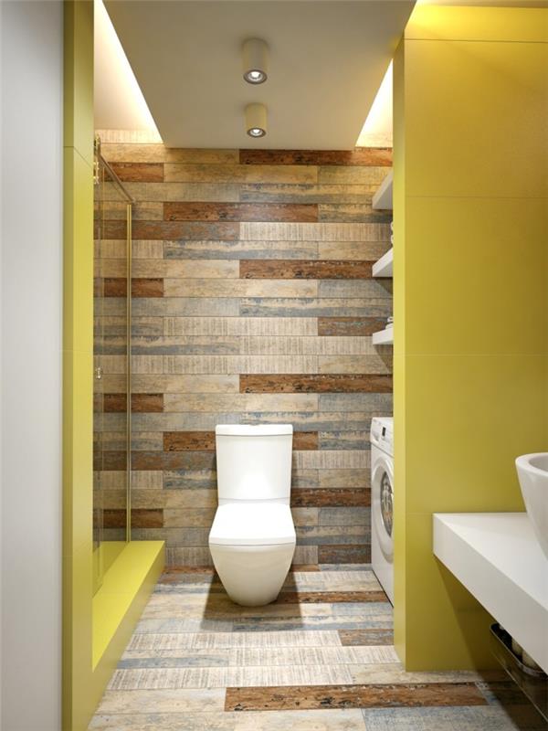ιδέες σχεδιασμού τοίχων μπάνιο διακοσμητικό κίτρινο τοίχους