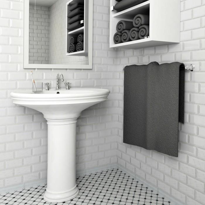 ιδέες σχεδιασμού τοίχου σχεδιασμός τοίχου μπάνιου λευκά πλακάκια μετρό