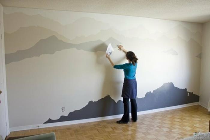 ιδέες σχεδιασμού τοίχων βουνά diy διακόσμηση τοίχου