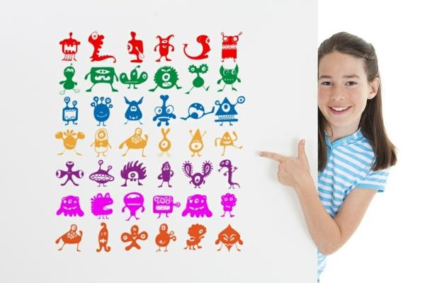 σχέδιο τοίχου παιδικό δωμάτιο τατουάζ τοίχου kunterbubnt αυτοκόλλητα τοίχου αυτοκόλλητα