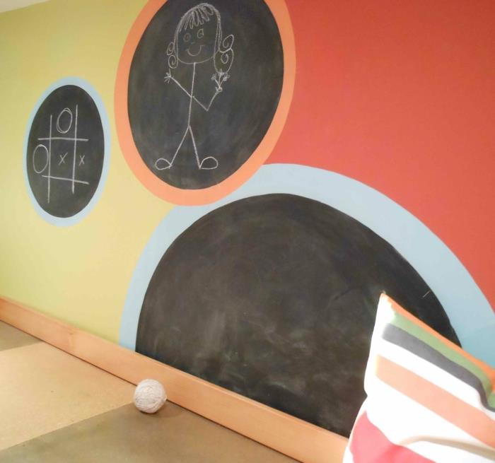 σχεδιασμός δωματίου κιμωλία DIY ιδέες τοίχος πίνακας τοίχου σχεδιασμός τοίχου πίνακας πινάκων καρφίτσα ζωντανές ιδέες οργάνωση συστήματος ζωγραφική τοίχων κύκλοι