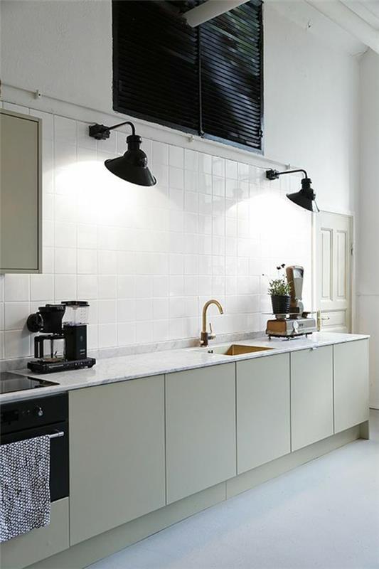 φώτα τοίχου εσωτερική κουζίνα μινιμαλιστικό σχέδιο