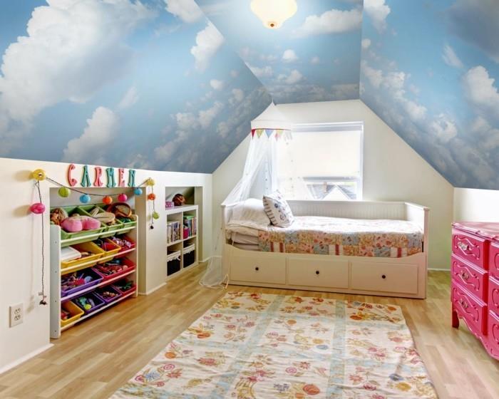 βάψιμο τοίχου παιδικά δωμάτια σύννεφα όμορφο ταβάνι οροφής