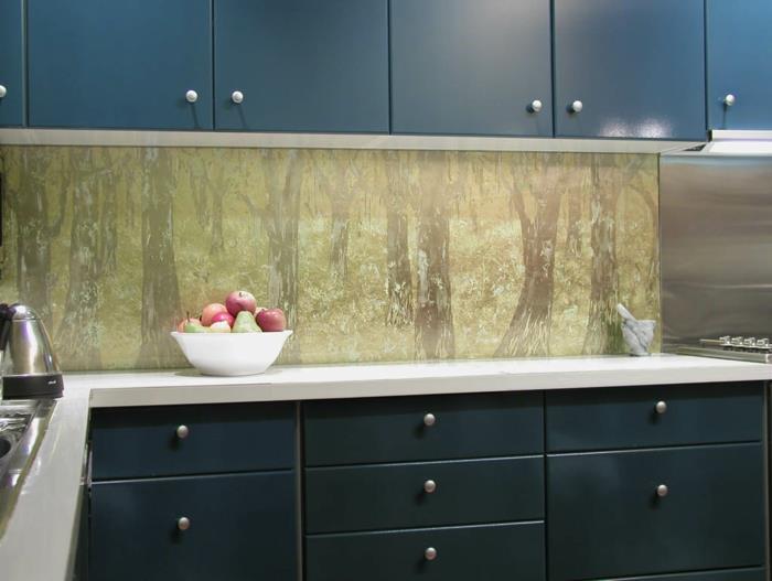 πάνελ τοίχου κουζίνα γυαλί κομψές ιδέες διαβίωσης κουζίνα