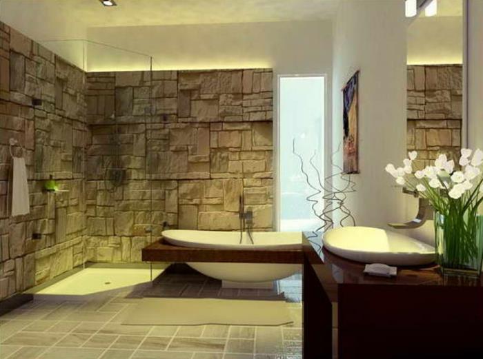 πάνελ τοίχου πέτρινα λουτρά μπάνιου πλακάκια δαπέδου