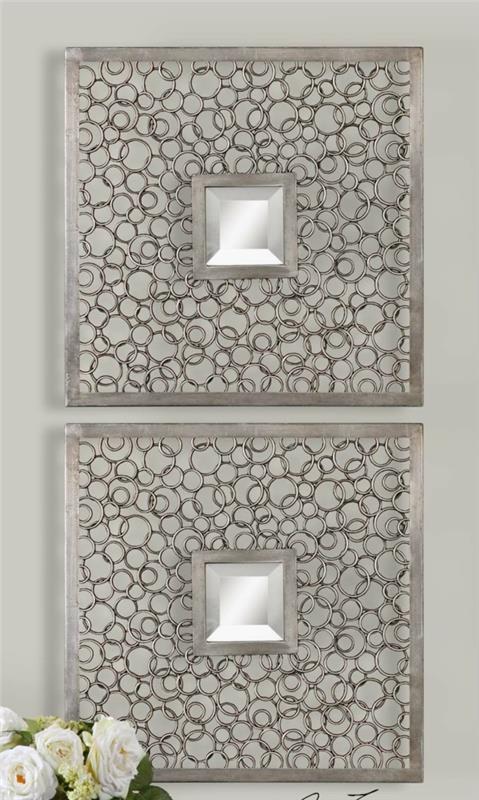 Καθρέφτης τοίχου σε ασημί αντίκες ασημί μπαρόκ στυλ κομμάτια πλαισίου