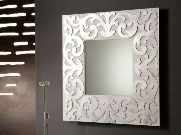 ιδέες διακόσμησης καθρέφτη τοίχου λευκός καθρέφτης