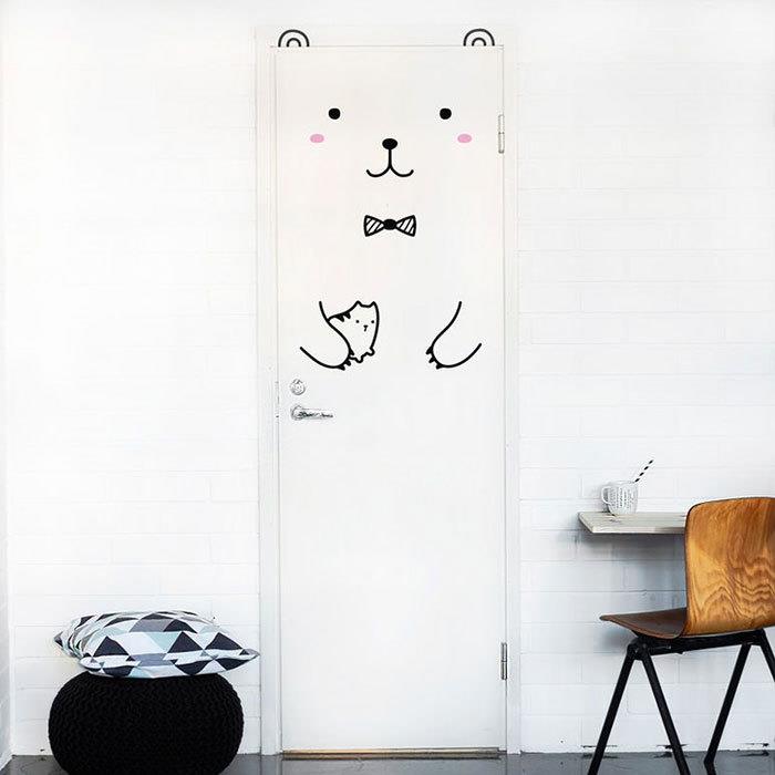 αυτοκόλλητα τοίχου πόρτα παιδικού δωματίου από Κυριακή δημιουργική διακόσμηση τοίχου