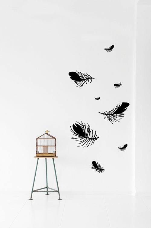 αυτοκόλλητα τοίχου αυτοκόλλητα τοίχου διακόσμηση τοίχου φτερό πουλάκι