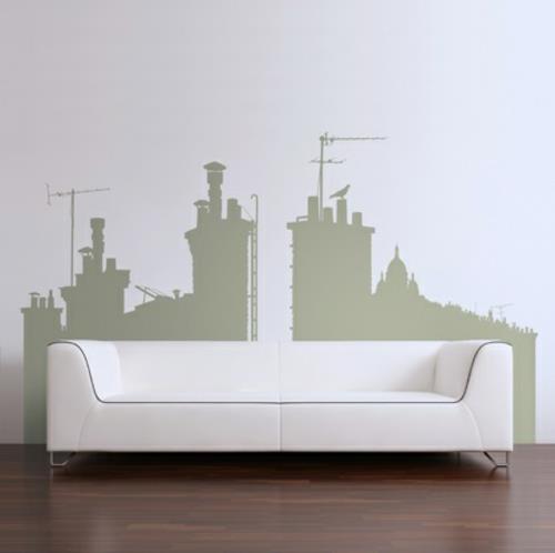 αυτοκόλλητο τοίχου αυτοκόλλητο τοίχου διακόσμηση τοίχου αστικό περιβάλλον