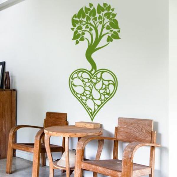 αυτοκόλλητο τοίχου σχεδιασμός τοίχου τραπεζαρία τοίχου αυτοκόλλητο δέντρο πράσινο