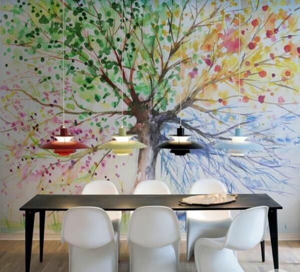 αυτοκόλλητο τοίχου στην τραπεζαρία τοίχο σχεδιασμός τοίχου αυτοκόλλητο δέντρο