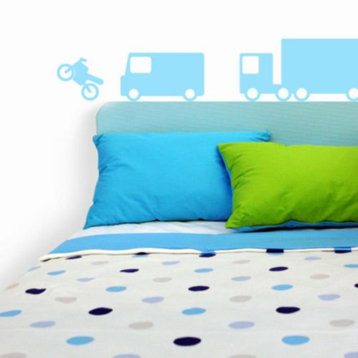 αυτοκόλλητα τοίχου ιδέες διακόσμησης παιδικού δωματίου για κρεβάτια αγοριών