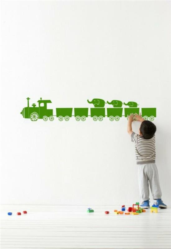 αυτοκόλλητο τοίχου παιδικό δωμάτιο αυτοκόλλητο τοίχου τρένο πράσινο αυτοκόλλητο