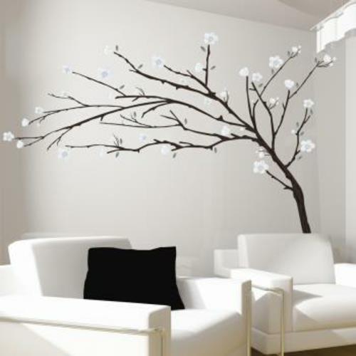 αυτοκόλλητα τοίχου μοτίβο λευκό δέντρο δέντρο