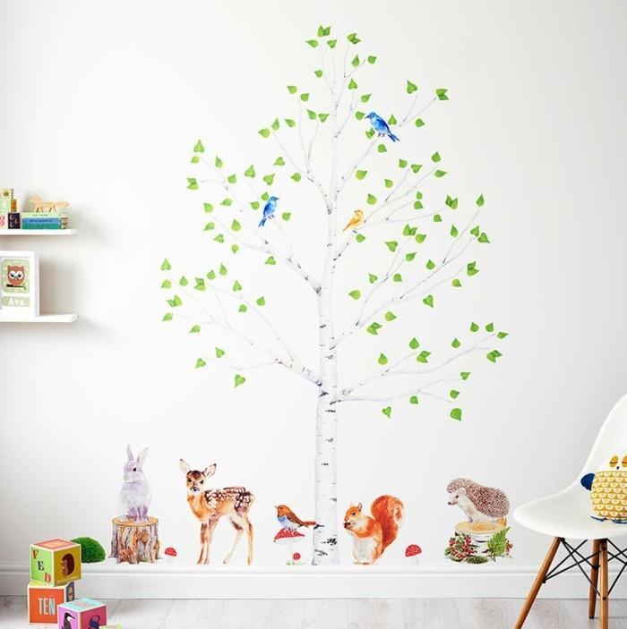 αυτοκόλλητα τοίχου δέντρο φυτώριο ιδέες διακόσμησης τοίχων δέντρο δασικά ζώα δέντρο
