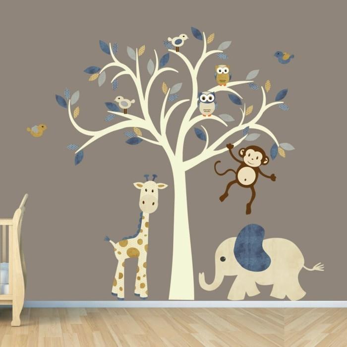 αυτοκόλλητα τοίχου δέντρα ζωντανές ιδέες φυτώριο δέντρο ζώα φύση