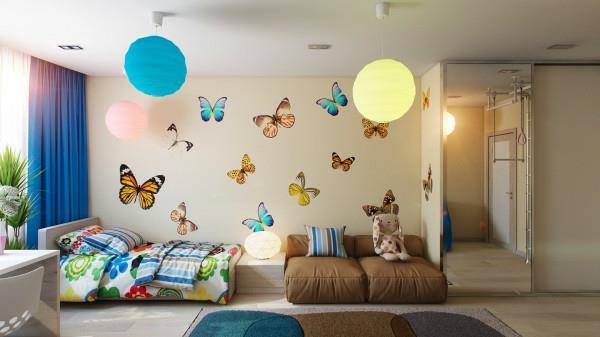 αυτοκόλλητα τοίχου για παιδικά δωμάτια πεταλούδες φρέσκου χρώματος