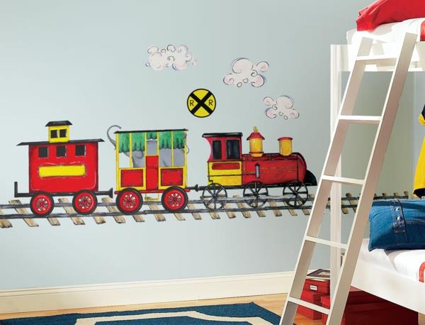αυτοκόλλητα τοίχου παιδικό δωμάτιο αστείο σχέδιο τοίχου παιδικό κρεβάτι σοφίτας