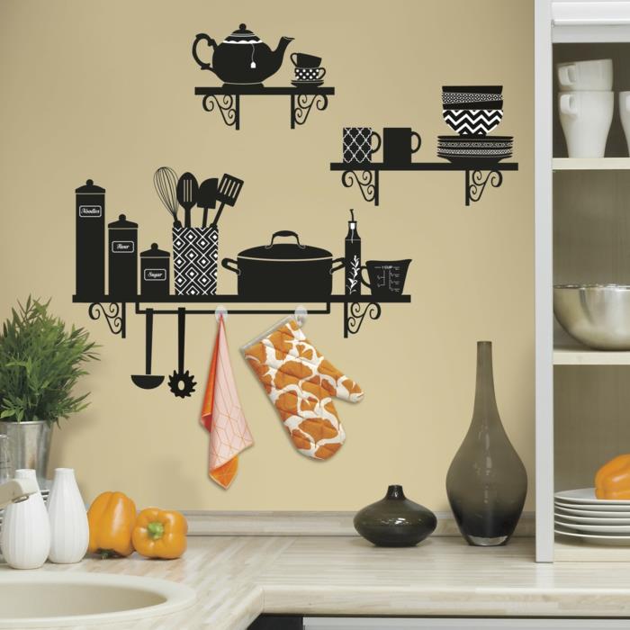 αυτοκόλλητα τοίχου αστείες ιδέες διακόσμησης τοίχου κουζίνα διακόσμησης τοίχου