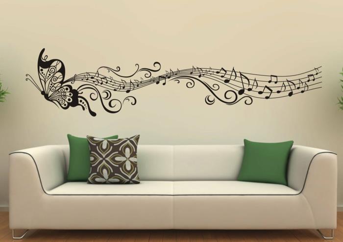 αυτοκόλλητα τοίχου καναπές σαλόνι δημιουργικός σχεδιασμός τοίχου
