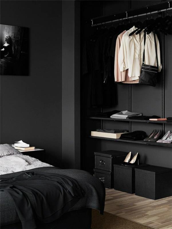 ιδέες χρώματος τοίχου σκούρο χρώμα τοίχου ιδέες σαλονιού υπνοδωμάτιο