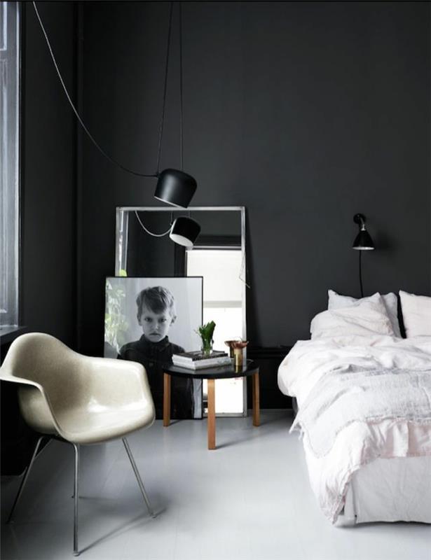 ιδέες βαφής τοίχου ιδέες σπιτιού κρεβατοκάμαρα μαύρες πολυθρόνες τοίχων