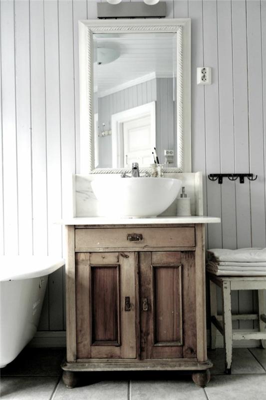 ιδέες μπάνιου από ξύλο μπάνιου shabby chic στυλ