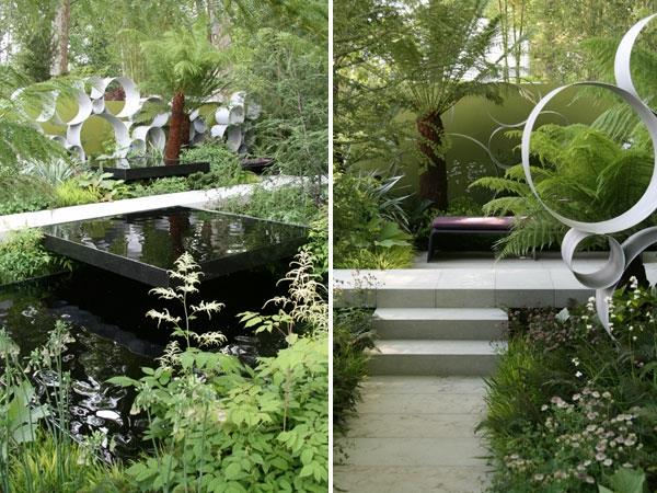 νερό στον κήπο σύγχρονες εικόνες ιδέες τέχνη