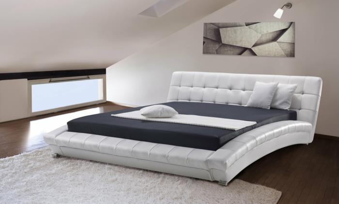 waterbed beliani lille λευκό δέρμα
