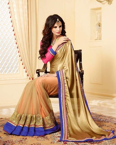 „Golden Net Wedding Saree“