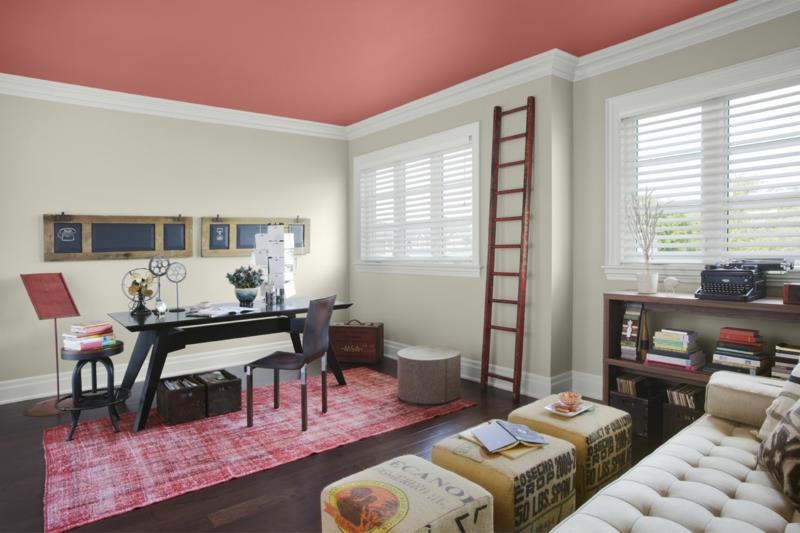λευκό χρώμα τοίχου χρώμα οροφής ροζ χρώματα τοίχου γραφείου στο σπίτι συνδυάζονται