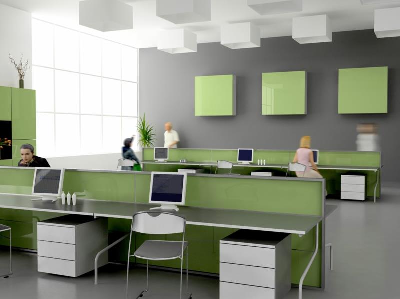 λευκό χρώμα τοίχου σχεδιασμός γραφείου χρώμα τοίχου γκρι έπιπλα γραφείου