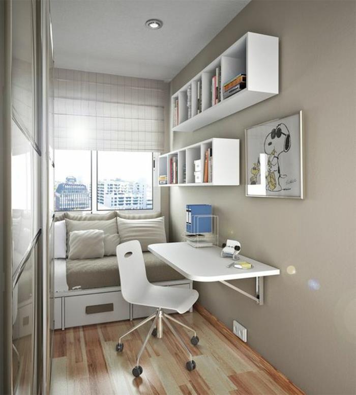 λευκό πτυσσόμενο γραφείο που στήνει μικρό γραφείο στο σπίτι