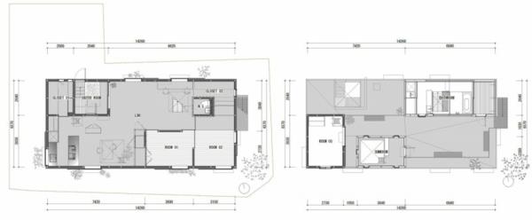 Λευκό διαφανές σπίτι σχέδιο ασίας ισόγειο κάτοψη
