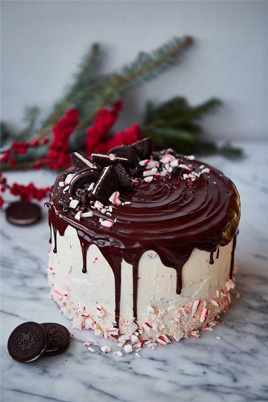Διακόσμηση Χριστουγέννων διακόσμηση κέικ σοκολάτας