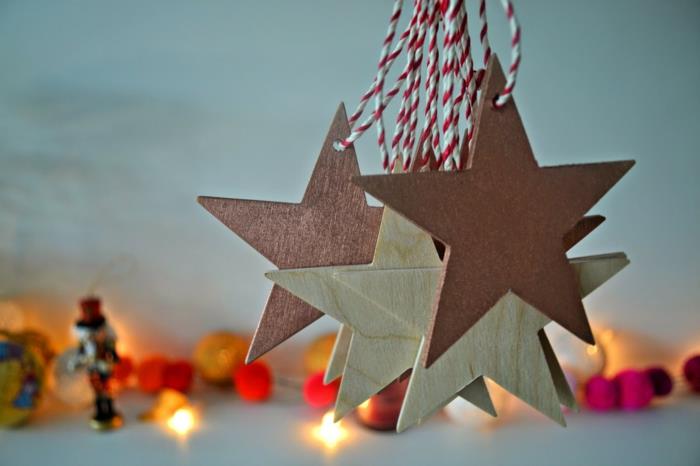 χριστουγεννιάτικες ιδέες χειροτεχνίας δέντρα κρεμαστά αστέρια ντεκό ιδέες Χριστούγεννα