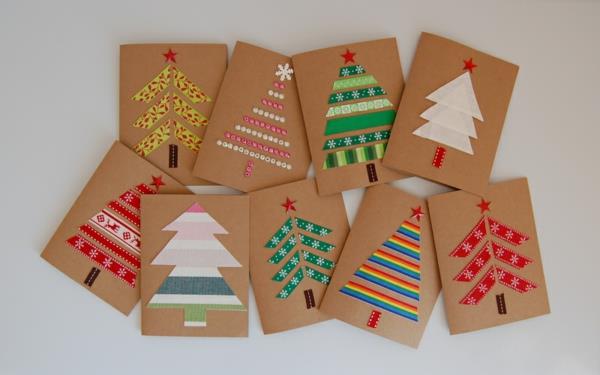 Χριστουγεννιάτικες χειροτεχνίες Χριστουγεννιάτικες κάρτες χειροτεχνίες έλατο έγχρωμο χαρτί