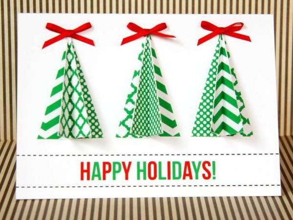 χριστουγεννιάτικες χειροτεχνίες φτιάξτε μόνοι σας χριστουγεννιάτικες κάρτες τρισδιάστατα χριστουγεννιάτικα δέντρα