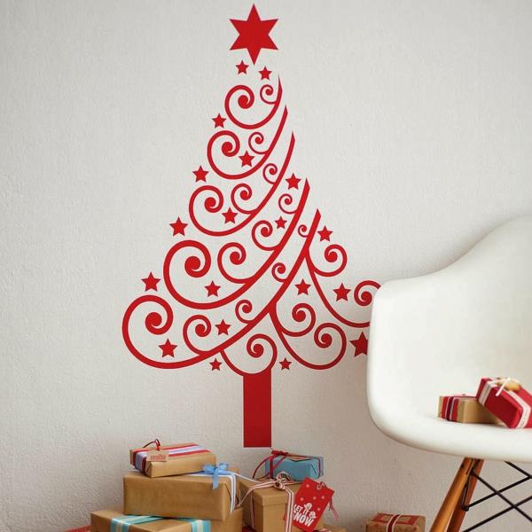 χριστουγεννιάτικες ιδέες χειροτεχνίας ιδέες Χριστουγεννιάτικης διακόσμησης διακόσμηση τοίχου αυτοκόλλητα τοίχου